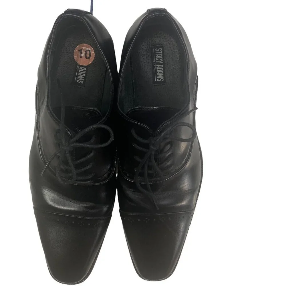 STACY ADAMS‎ Men Oxford Shoes Abbott Cap Toe Size 10 Black Business Casual